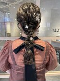 編みおろしアレンジ/結婚式ゲストヘア