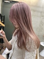 ソルトウォーター(SALT WATER)&nbsp;ピンクラベンダー　ブリーチあり　レイヤースタイル