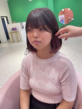 モア 岡崎(more) 【縮毛矯正とブリーチインナーカラー】ピンクmore岡崎店/大山