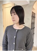 ミルクティーベージュぷつっとボブケアブリーチ 梅田