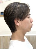 メンズセンターパートハイライトカラーケアブリーチ刈り上げ
