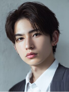 ロッソ ヘアアンドスパ 谷塚店(Rosso Hair&SPA) センターパート/ウルフ/マッシュ /メンズカット