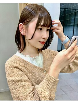 ハイク(HYKE) インナーカラー/ボブ/ピンクベージュ/ラベンダーカラー