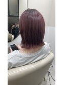 ベビーピンクモテカラー切りっぱなし外ハネボブ