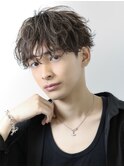 シャドウパーマ/2ブロック/ナチュラルカラー