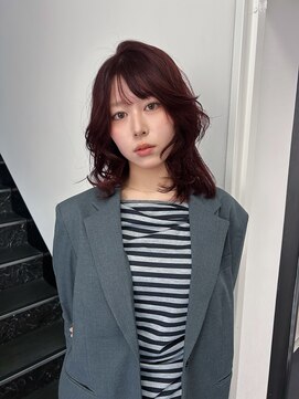 MUJAK【ムジャク】【4月1日NEW OPEN(予定)】 福岡 久留米 ボルトカラー チェリーレッド レイヤーボブ