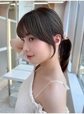 結んでもかわいい顔まわり♪似合わせカット/くすみベージュ