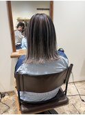 ハイライト バレイヤージュ ショート レイヤー 髪質改善