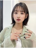 レイヤーボブ/ラテグレージュ/韓国巻き/顔周りカット