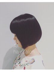 Ail　style　黒髪ナチュラルショートボブ  