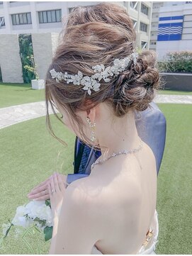 ブラウ ネイル パーティー(Blau Nail Party) ボブ花嫁アップスタイル