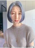 アイスブルーボブ_エアリーミディショートパーマ_8333