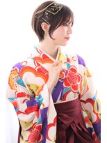 マルシェ(marche)&nbsp;ショートアレンジ / 卒業式 / 成人式 / 水引 /金箔ヘア