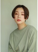 ロブヘア×グレイアッシュ×ボブショート×小顔補正立体カット
