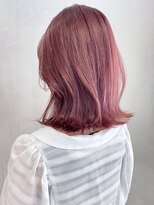 アイティーバイアルバム 藤沢店(IT by ALBUM)&nbsp;チャコールピンク_グレージュカラーボブウルフ_ba404781