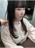 【Cuem菅原】レイヤーワイドバングぷつっと姫カット個性的ヘア