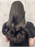◯アッシュブラックブルーグレージュカラーレイヤーロングデジパ