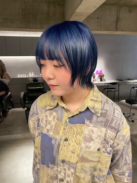 リール(rire) デザインカラーレイヤーカットウェットヘア夏オリーブベージュ