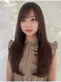 韓国風レイヤーカット髪質改善ダブルカラーミルクティーベージュ