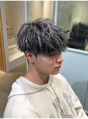 ツイストスパイラル/縦落ちパーマ/メンズマッシュ/ハイライト
