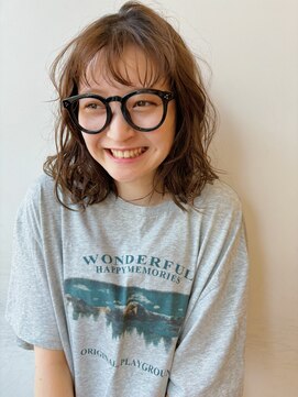 ガーデン 銀座(GARDEN) デジタルパーマ チェリーブラウン パーマ レイヤー ウエーブ