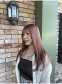 レイヤーカット/ピンクベージュ/ダブルカラー