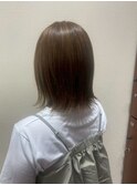 チョコレートベージュ20代30代切りっぱなし外ハネレイヤーカット