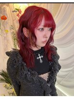 アリートウキョウ(ALLY TOKYO) 深みレッド × 韓国風ウェーブミディ【シズク】