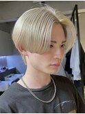 横浜西口ニュアンスパーマメンズカットセンターパートウルフ30代
