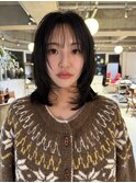 レイヤーカットハッシュカット黒髪くびれヘア