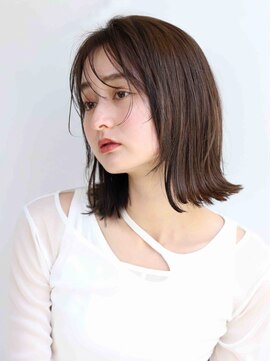 ムウ 難波(MOU) ボブクールショート前髪イメチェンピンクベージュ30代40代50代