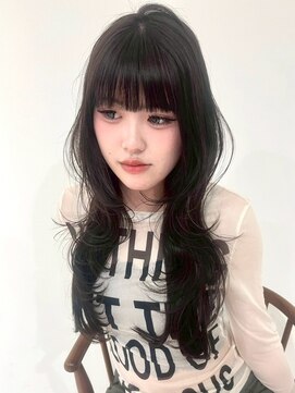 アモレット 天文館店(amoretto) 顔周りカット 20代 くびれヘア ロングレイヤー 髪質改善 暗髪