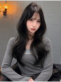 ロングレイヤーハッシュカット艶カラー