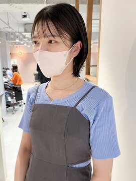 ラミエ バイ メルト 吉祥寺(lamie by melt) "久保田"くびれボブヘアシースルーバング暗髪ベージュカラー