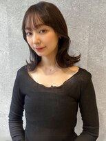 アース 三軒茶屋店(HAIR&MAKE EARTH) 三軒茶屋_レディース_セミロング_黒髪_ブラック_コテ巻き_小顔