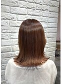 オレンジベージュ、外ハネボブ