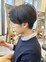 ファルベ(Farbe) ニュアンスパーマ/センターパート/ベリーショート/アッシュ