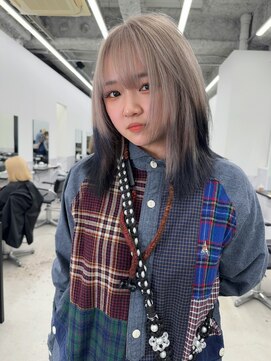 エゴル ナゴヤサカエ(ENGOL NAGOYA SAKAE) ホワイトベージュ/裾カラー/ハイトーンカラー