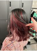 長崎ハイトーン インナーカラー カシスピンク