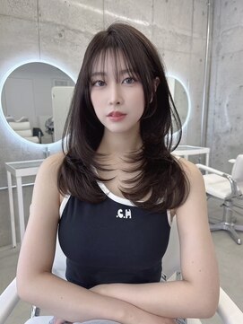 フォンズ(FONS) 透明感グレージュカラー/うすめ前髪/ロングレイヤー/ワンカール