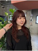 レッドブラウン/ハッシュカット