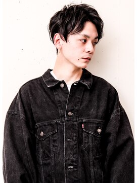 フジヤマ バーバー ショップ(FUJIYAMA BARBER SHOP) ソフトツーブロック フェザーマッシュくせ毛風パーマh