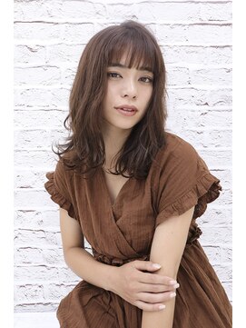 オーロ 西宮店(ORO) ココアブラウンカラーの外ハネミディ