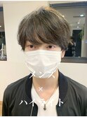 #メンズ#ハイライト#ブリーチ#センターパート#韓国#古沢提案