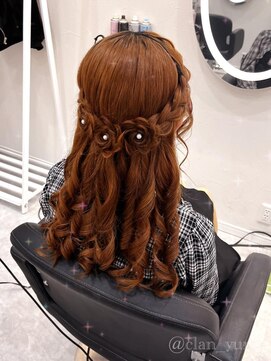 ヘアセット クラン ソア 心斎橋店(hair set Clan soar) お花ハーフアップ【クランソア】心斎橋ヘアメ/ヘアセット