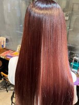 ネウィサリュー 立川(newi saLyu)&nbsp;シンプルストレート大人ミディナチュラルレッドブラウン立川