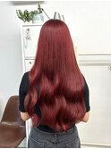 ブリーチ無し◎パキっとストロベリーレッド