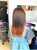 大人かわいいバイカラー うる艶髪質改善ケアカラー
