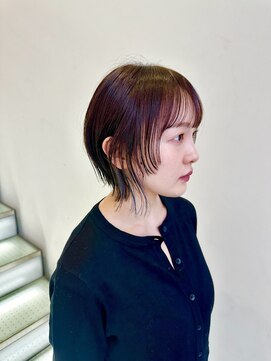 アース 上本町店(HAIR&MAKE EARTH) 20代30代大人ショートボブx小顔ウルフカットピンク丸みショート
