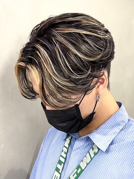 エルマーク 京橋(L-MARK) ハイライトセンターパートメッシュダブルカラーツーブロック